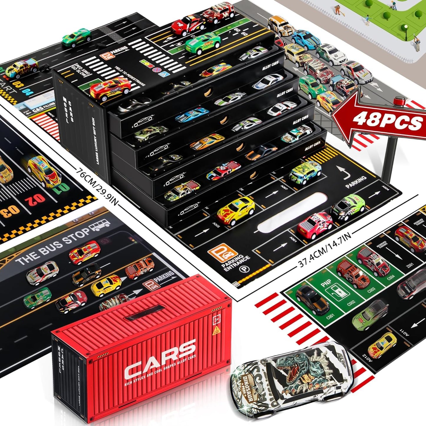 48 Pcs Pull Back Car Set for Kids