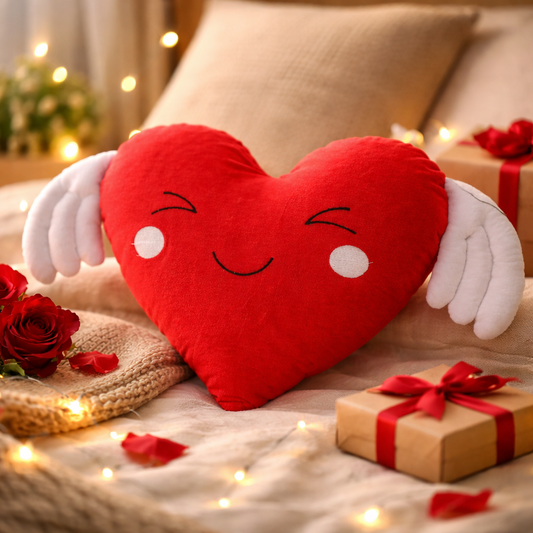 Love Wings Heart Pillow