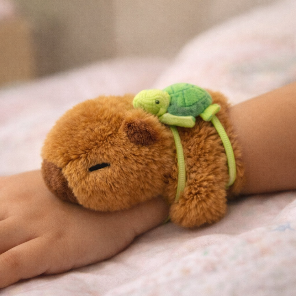 Capybara Plush Slap Bracelet Backpack