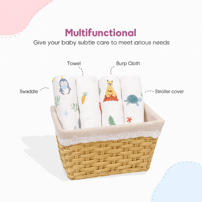 Organic Muslin & Bamboo Baby Swaddles (0–12 Months)