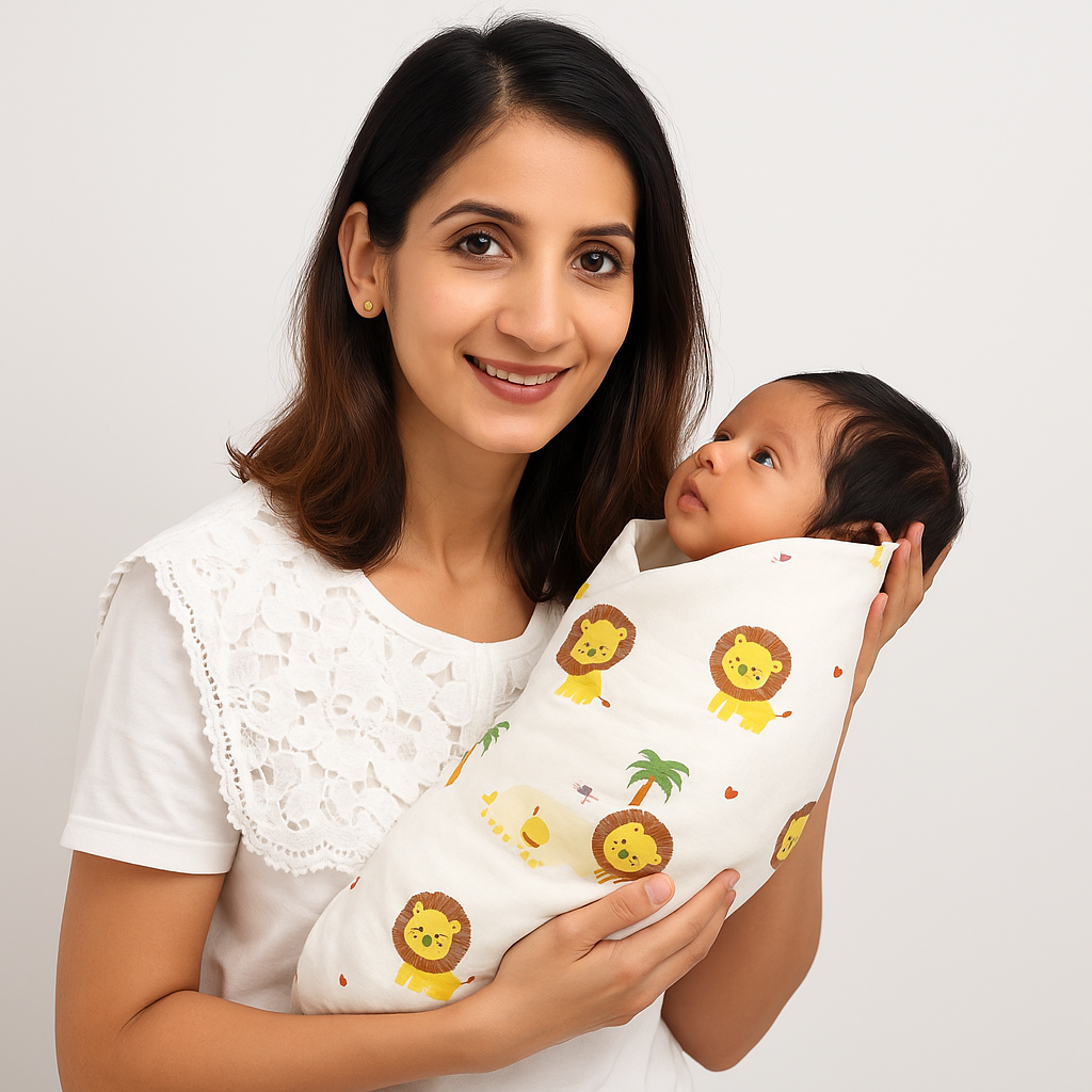Organic Muslin & Bamboo Baby Swaddles (0–12 Months)