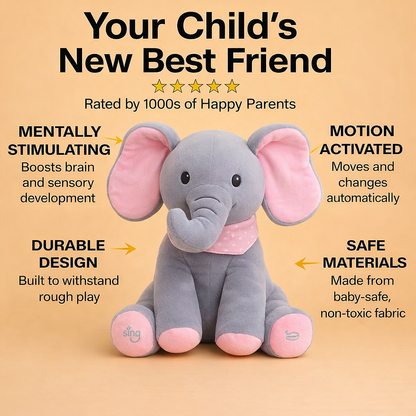 Peek-a-Boo Musical Elephant Plushie