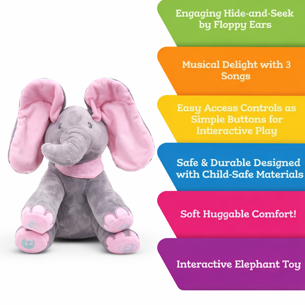 Peek-a-Boo Musical Elephant Plushie