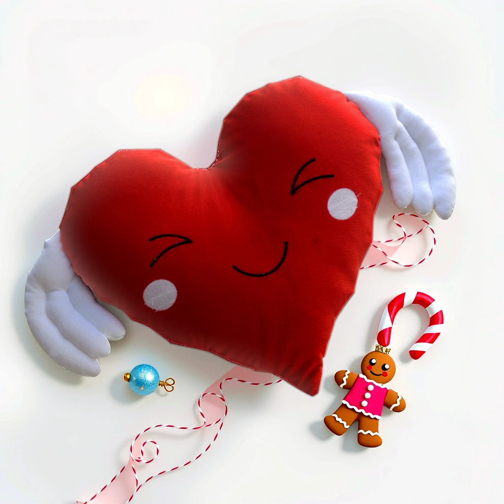 Heart Wings Plush Pillow