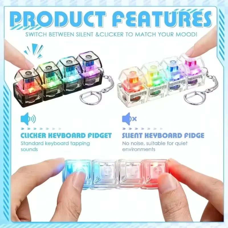Light-Up Click Keycap Fidget Keychain