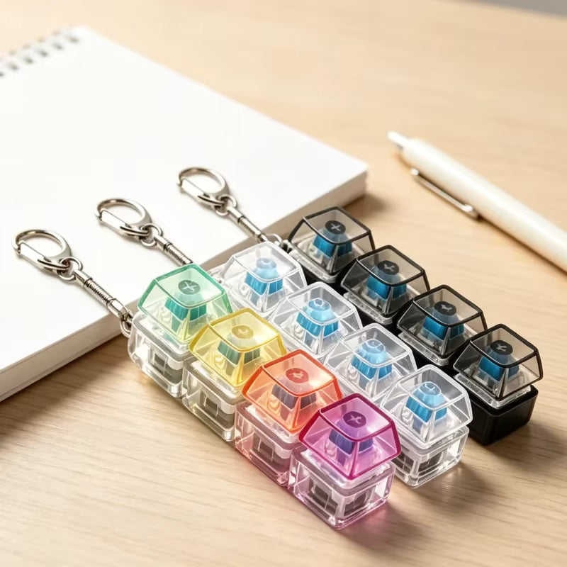 Light-Up Click Keycap Fidget Keychain