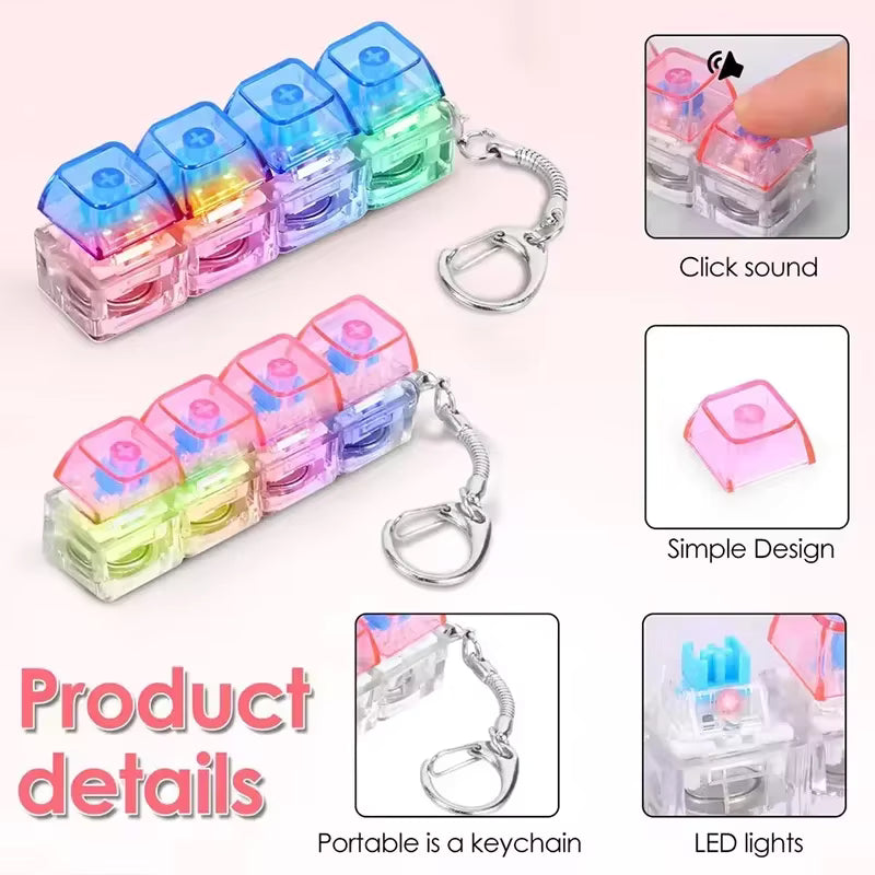 Light-Up Click Keycap Fidget Keychain