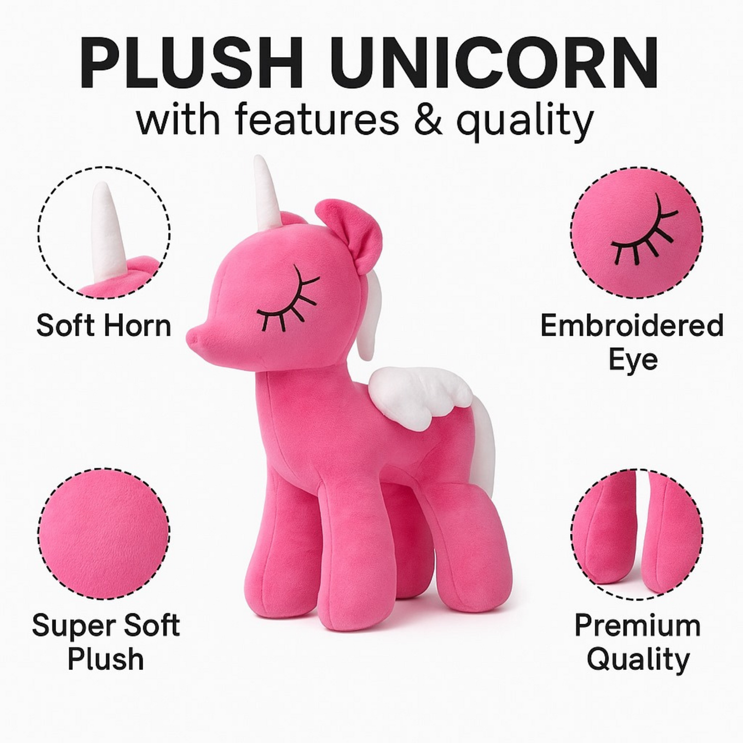 Pink Unicorn Plush Soft Toy
